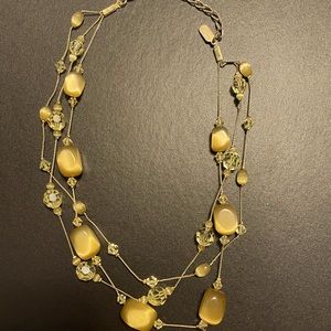Gold stone necklace